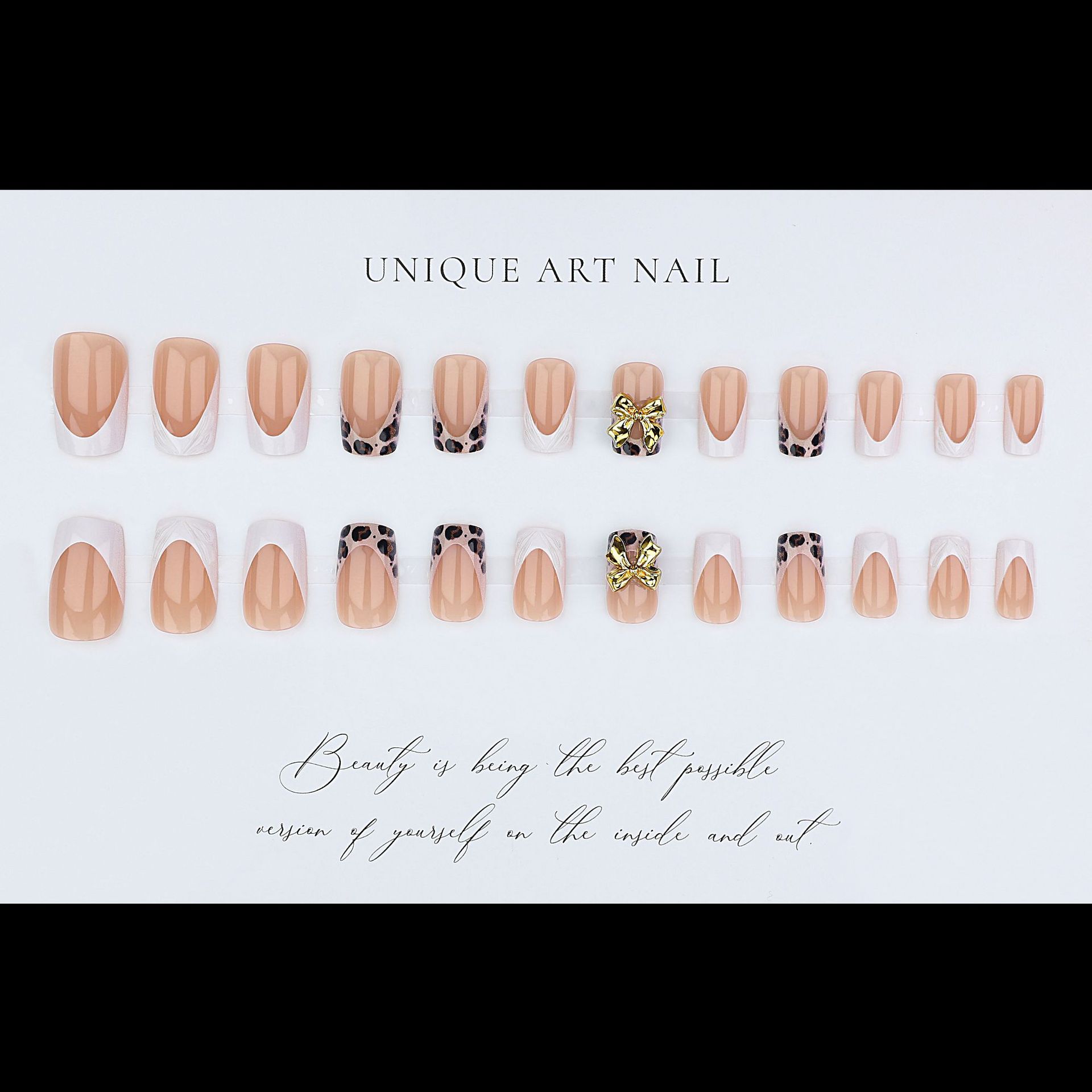 أظافر صناعية قصيرة مربعة الشكل - مراجعة Nail Art Press On وسعره